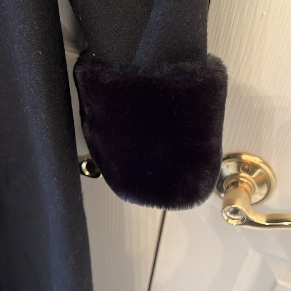 BEAUTIFUL STEPHANIE MATHEWS BLACK WOOL LONG DRESS COAT - Picture 2 of 7